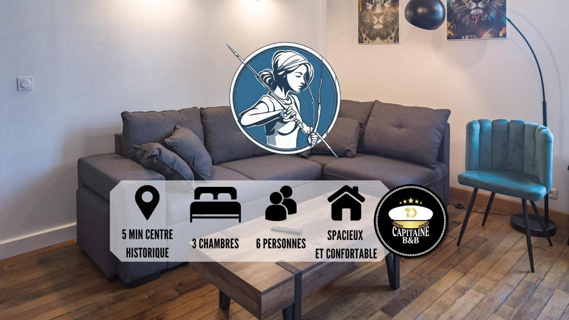 Le Logis De L'Arc - 5Min Hypercentre - Max 6 Personnes Apartment Troyes Luaran gambar